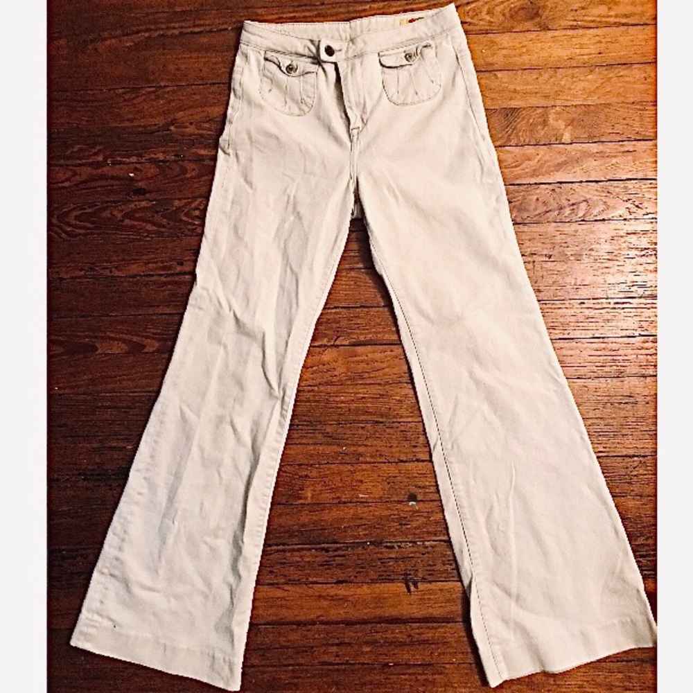 White high rise 60’s vintage style flares